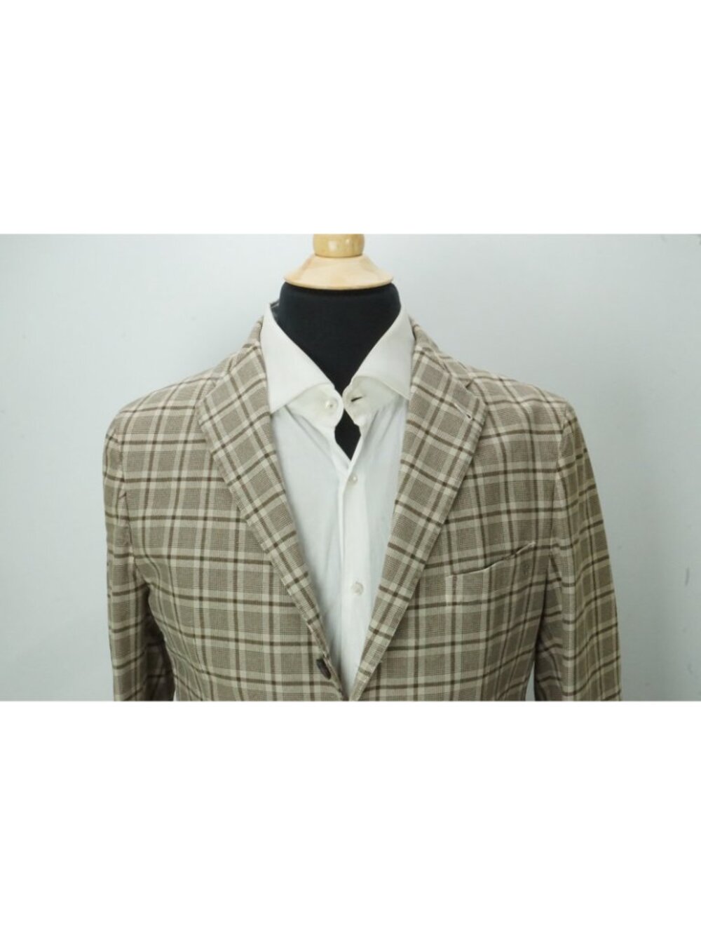 Tagliatore Brown Plaid 100% Cotton Sport Coat Jacket Sz 38R US Brand New - Picture 2 of 8
